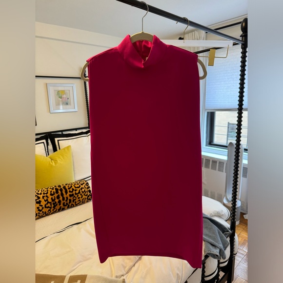 Zara shoulder pads short dress neon fuchsia - Picture 3 of 8